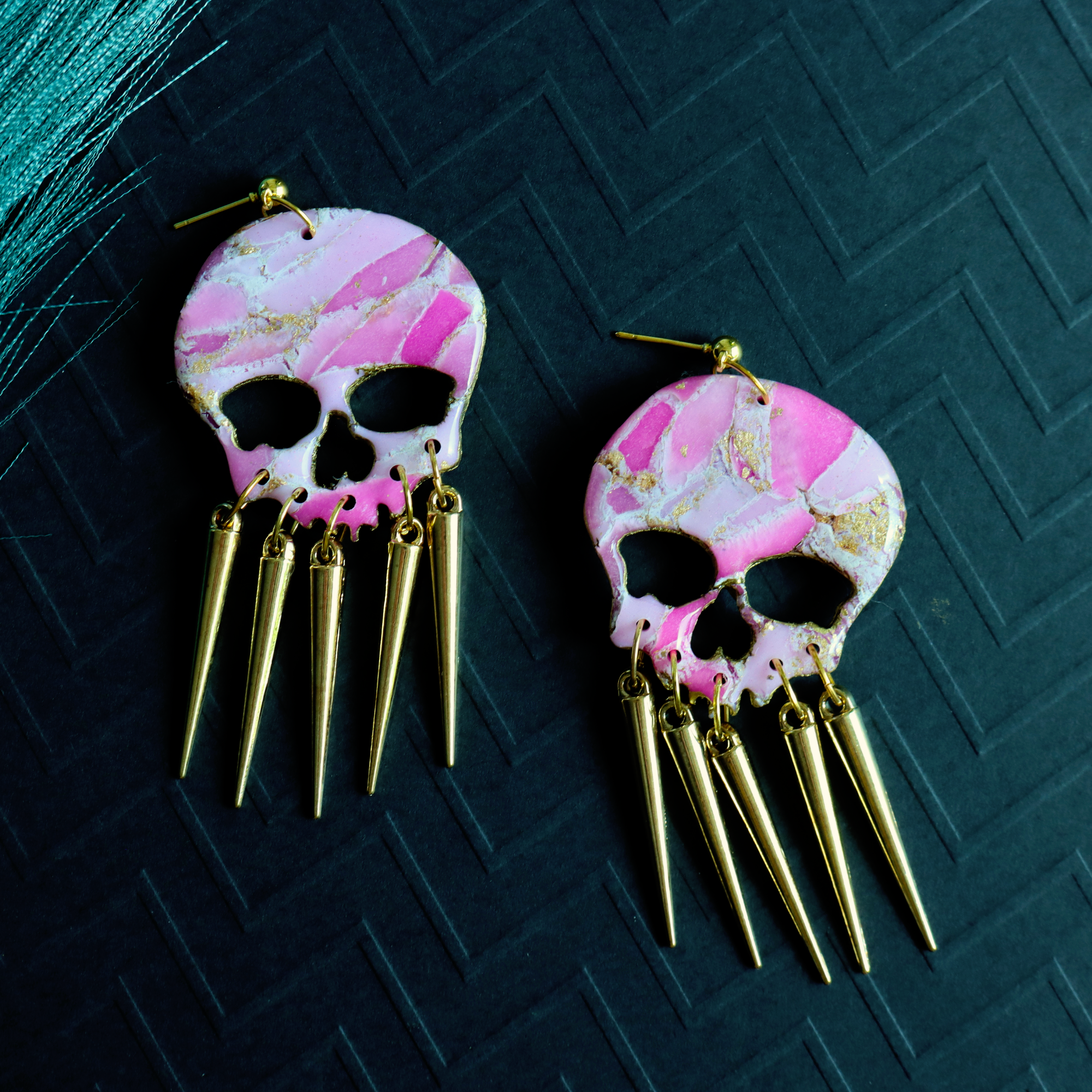Pink Marble Skulls